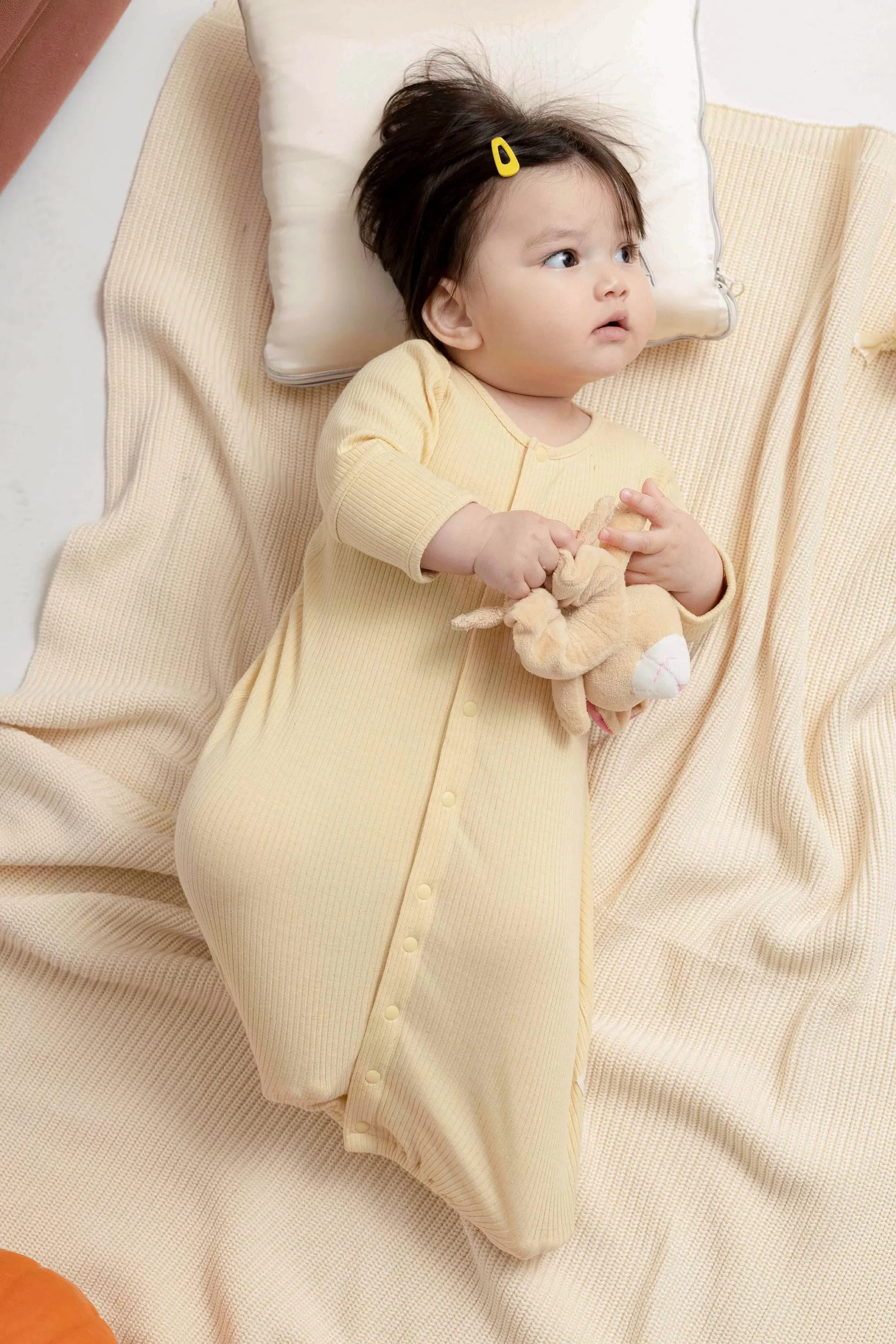 Long-sleeve Convertible Romper - Yellow