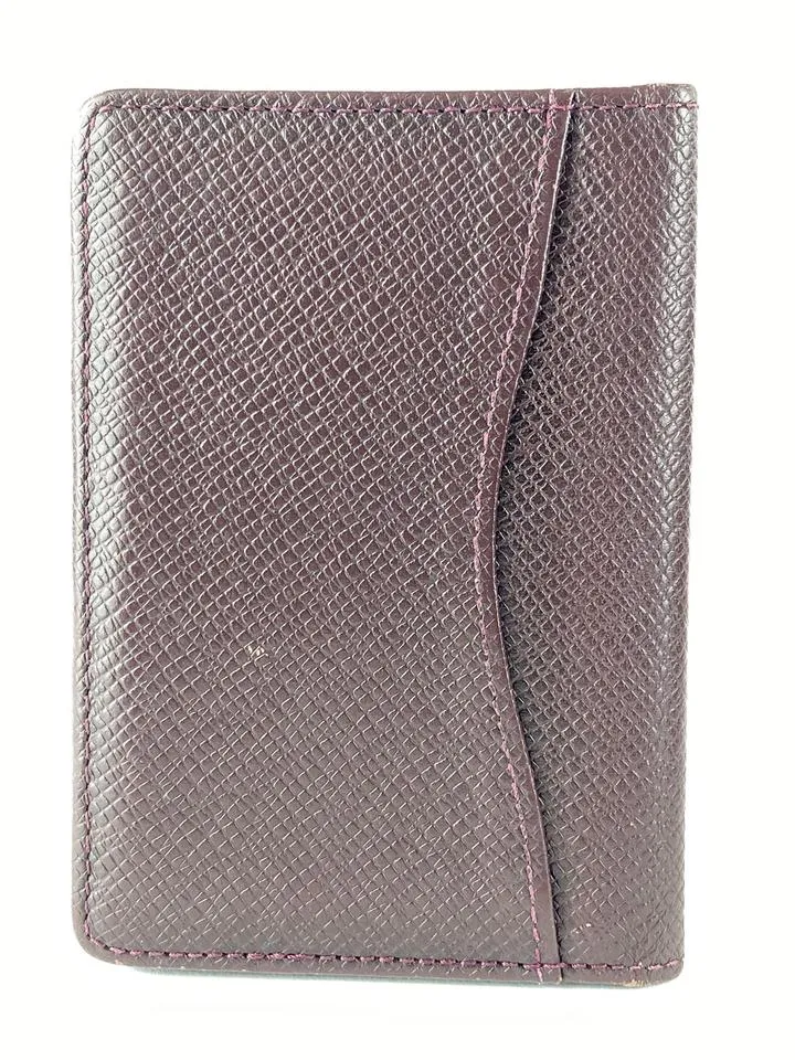 Louis Vuitton Bordeaux Taiga Leather Card Case Wallet Holder 12l520