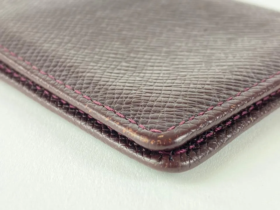 Louis Vuitton Bordeaux Taiga Leather Card Case Wallet Holder 12l520
