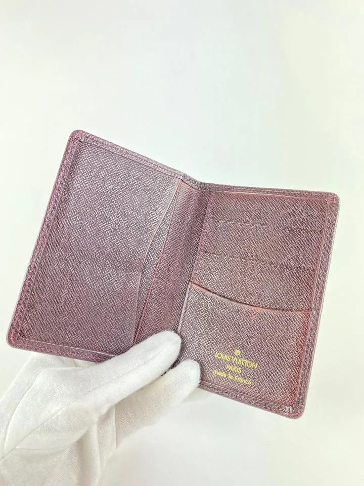 Louis Vuitton Bordeaux Taiga Leather Card Case Wallet Holder 12l520