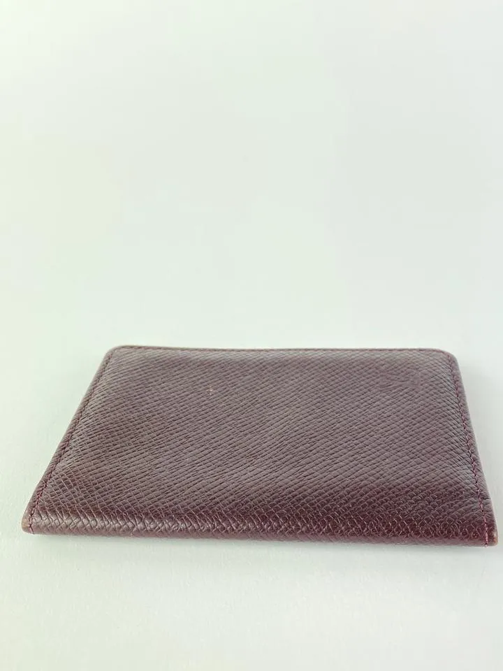 Louis Vuitton Bordeaux Taiga Leather Card Case Wallet Holder 12l520