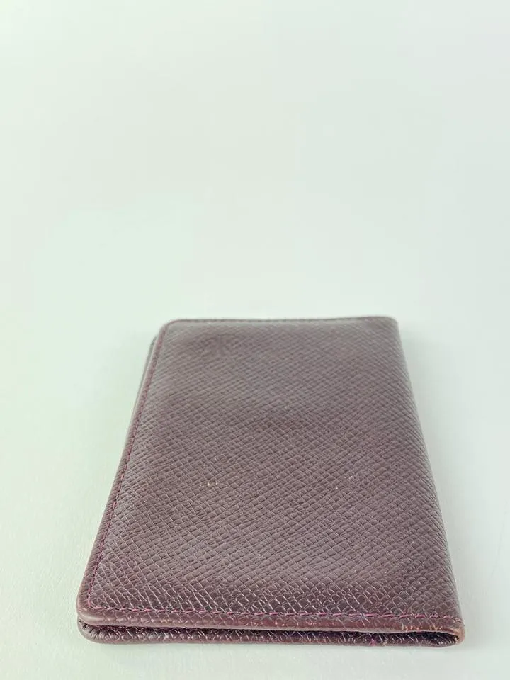 Louis Vuitton Bordeaux Taiga Leather Card Case Wallet Holder 12l520