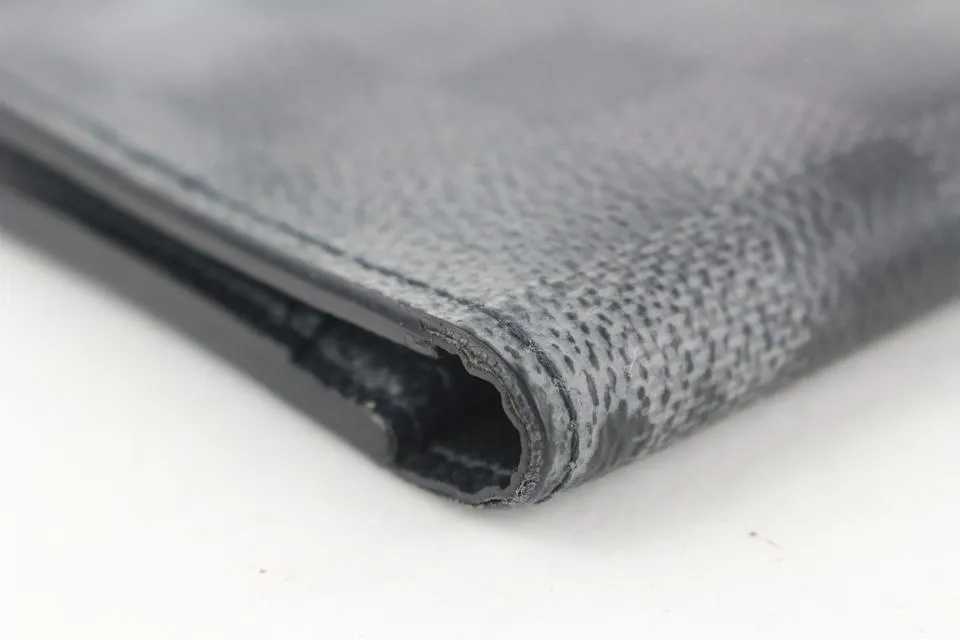 Louis Vuitton Damier Graphite Brazza Wallet Long Flap Black Grey 312lvs517