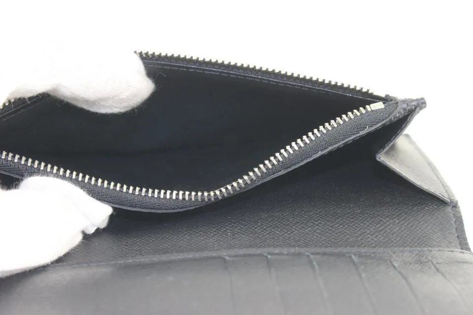 Louis Vuitton Damier Graphite Brazza Wallet Long Flap Black Grey 312lvs517