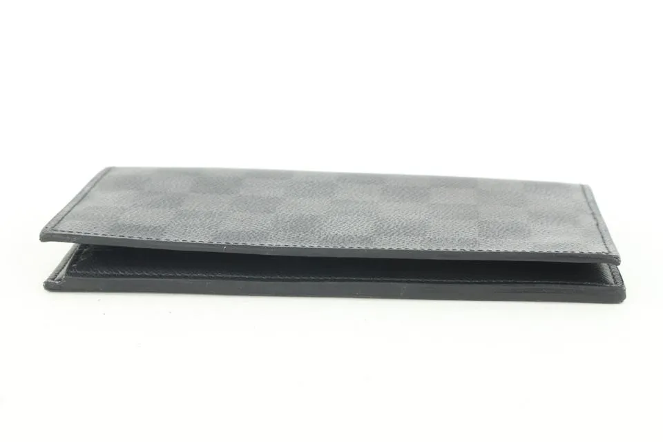 Louis Vuitton Damier Graphite Brazza Wallet Long Flap Black Grey 312lvs517