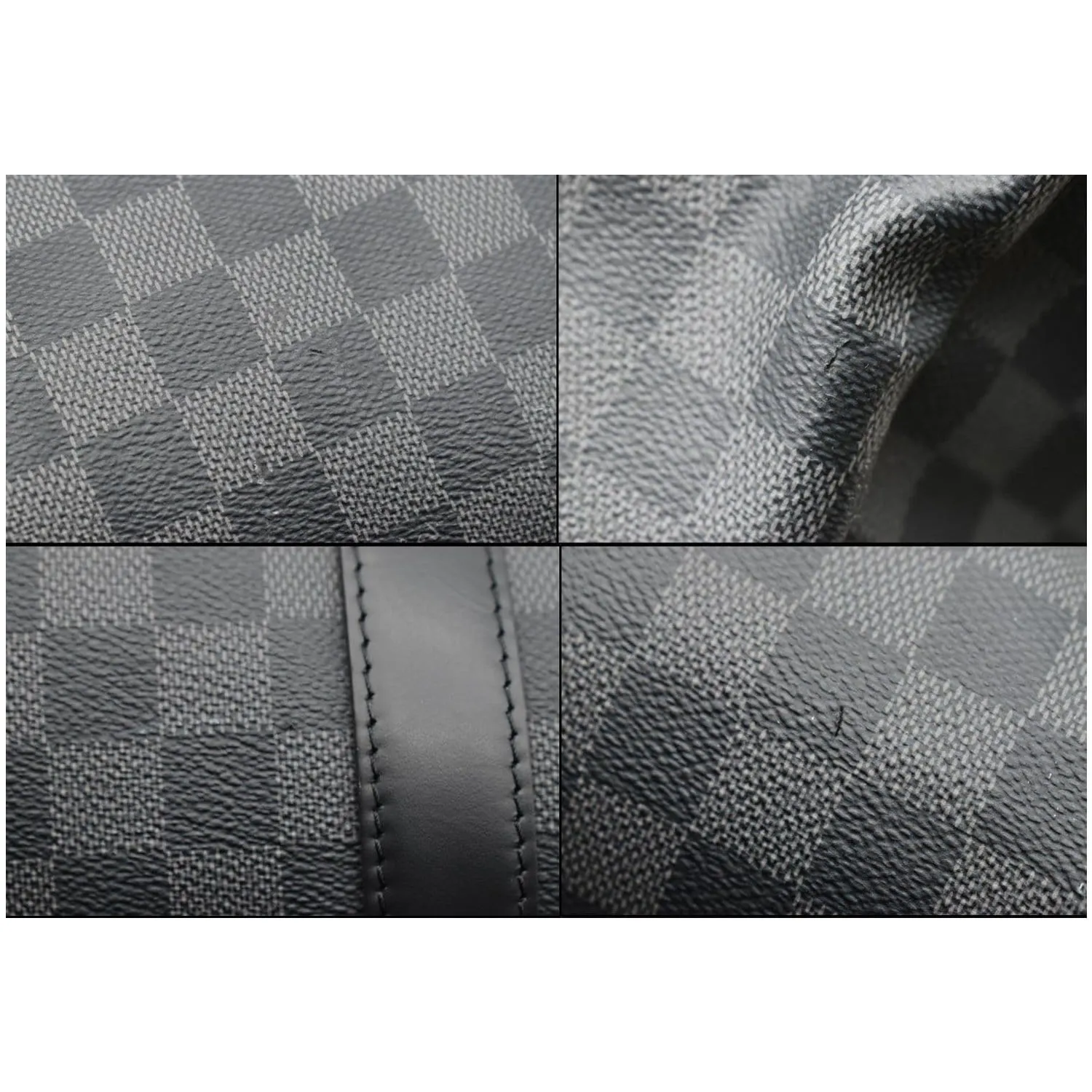 LOUIS VUITTON Keepall 55 Damier Graphite Bandouliere Travel Bag Black