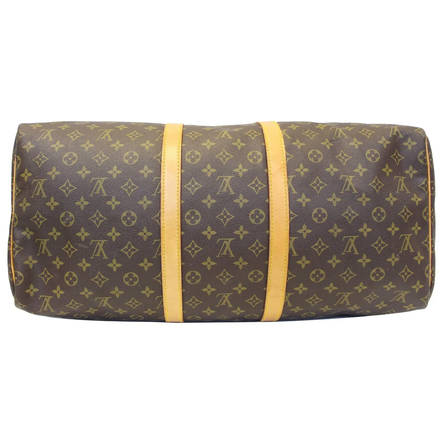LOUIS VUITTON Keepall 55 Monogram Canvas Travel Bag Brown Vintage