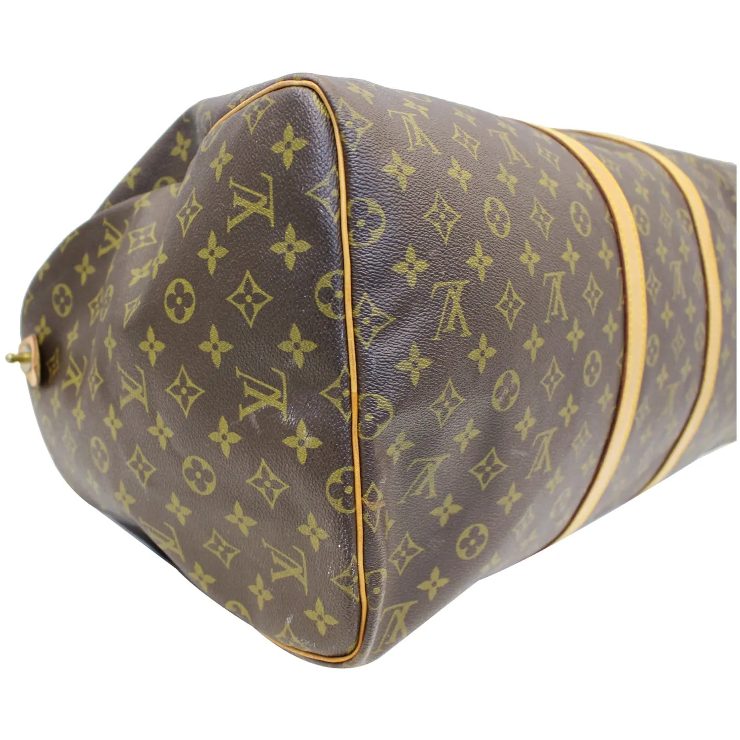 LOUIS VUITTON Keepall 55 Monogram Canvas Travel Bag Brown Vintage