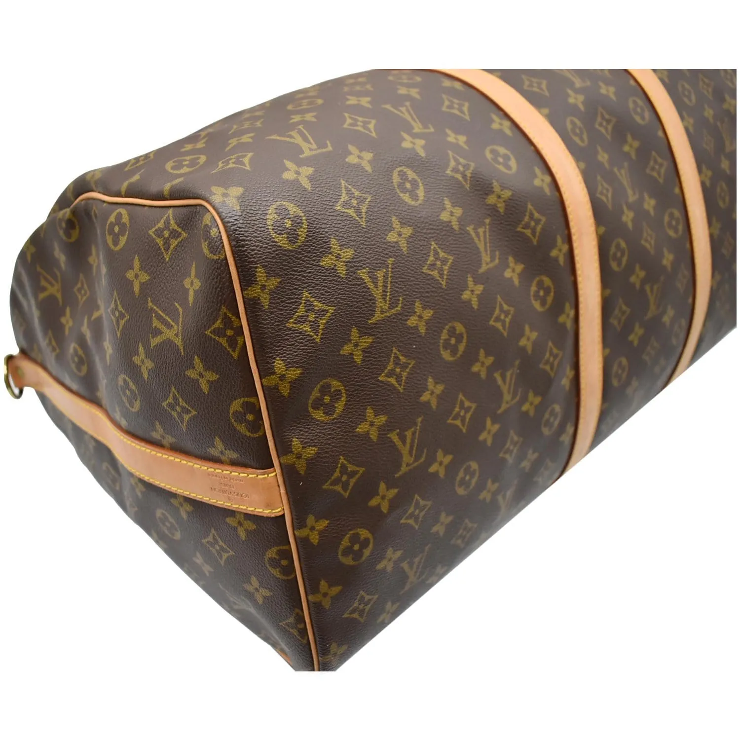 LOUIS VUITTON Keepall 60 Bandouliere Monogram Canvas Travel Bag Brown