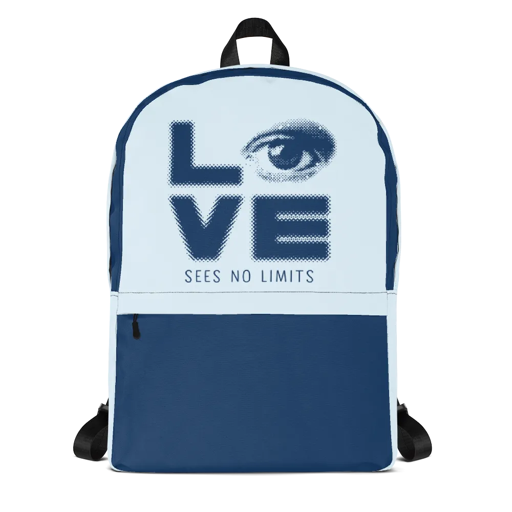 Love Sees No Limits (Halftone Stacked Design, Backpack)