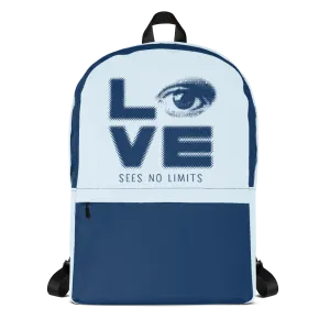 Love Sees No Limits (Halftone Stacked Design, Backpack)