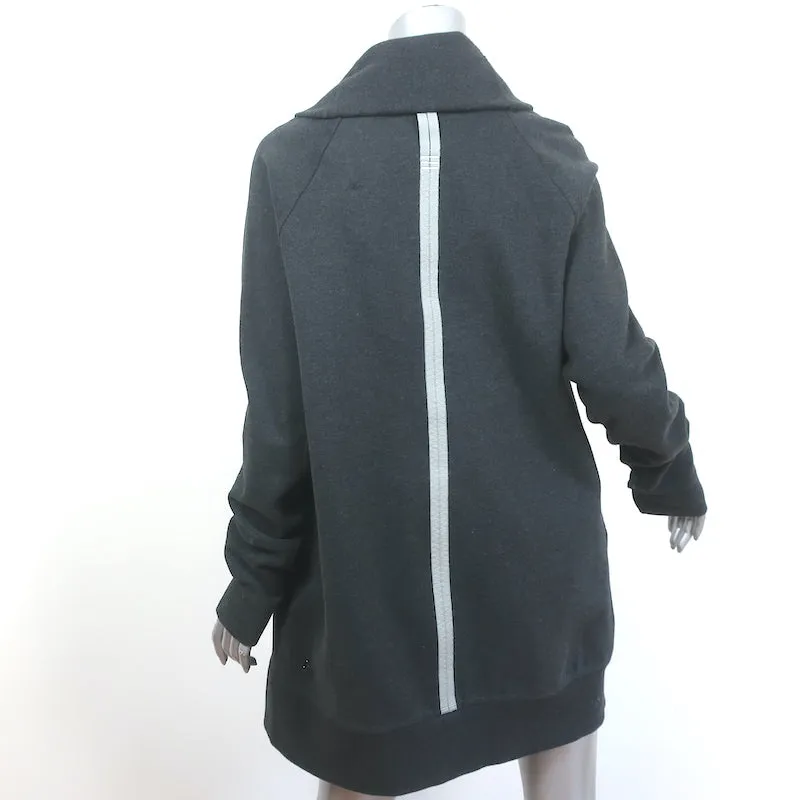 Lululemon Reflective Trim Zip-Up Sweatshirt Jacket Charcoal Size 12