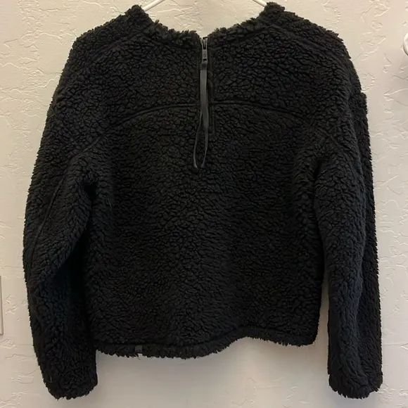 LULULEMON Wool Whenever Crew Sweater Sherpa Teddy Pullover Black - Size 4