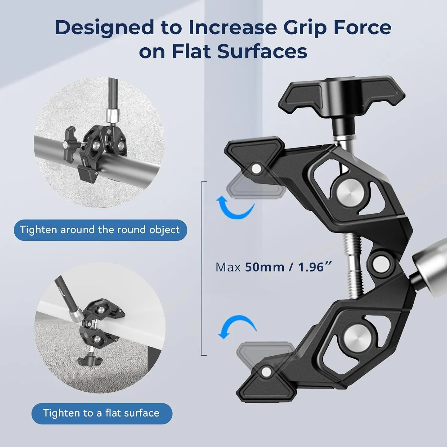 Magic Arm Clamp Kit, Camera Mount Articulating Friction Arm W Super Clamp, W 1/4"-20 Screw and Thread Hole, for Camera, Light, Monitor, Webcam or Action Camera 1.5Kg, for Table, Tube