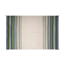 Mat Striped 8X20 Aqua/Navy/Lime/White