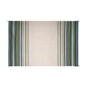 Mat Striped 8X20 Aqua/Navy/Lime/White