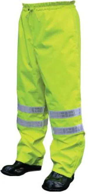 MCR Safety Pro Grade Rain Pants, Polyester/Polyurethane, Hi-Viz Lime, Medium, 598RPWM