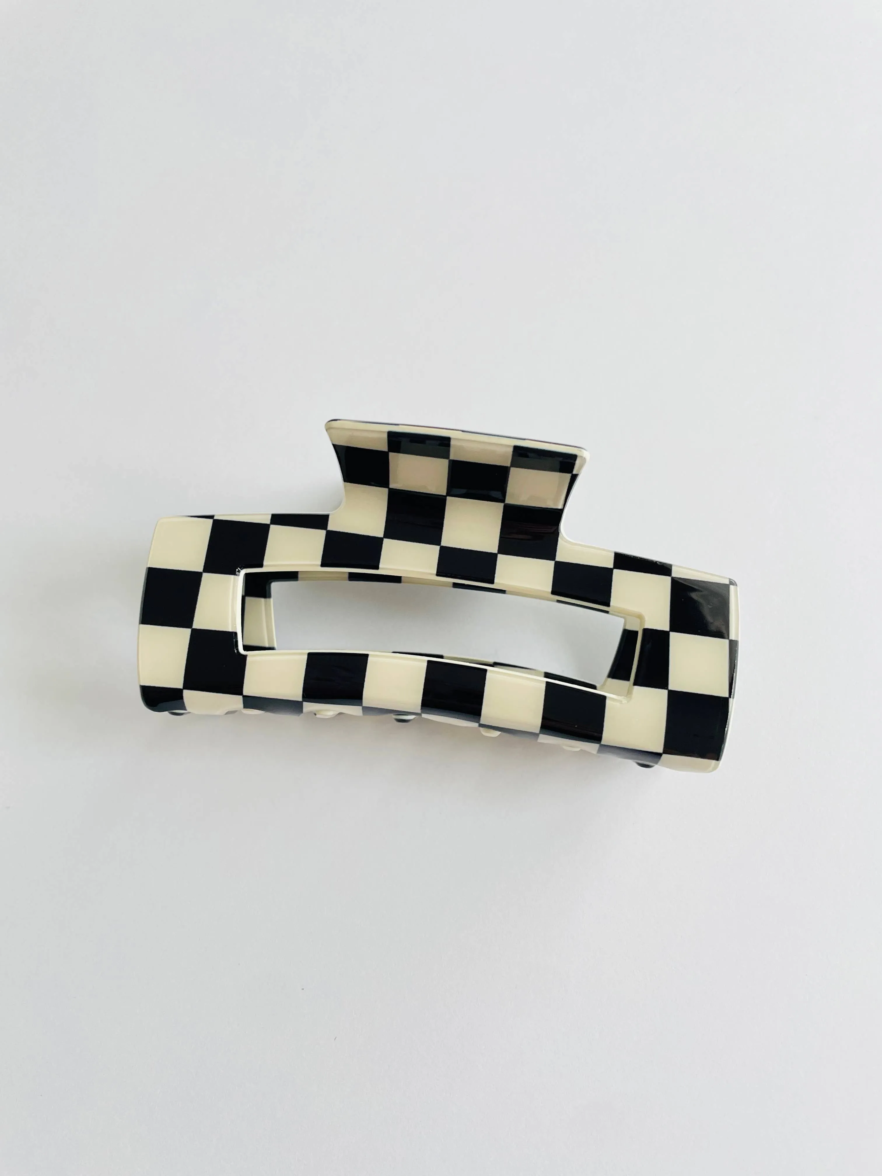 Mega Checkered Hair Claw Clip