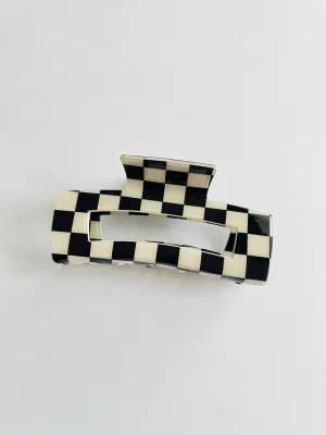 Mega Checkered Hair Claw Clip
