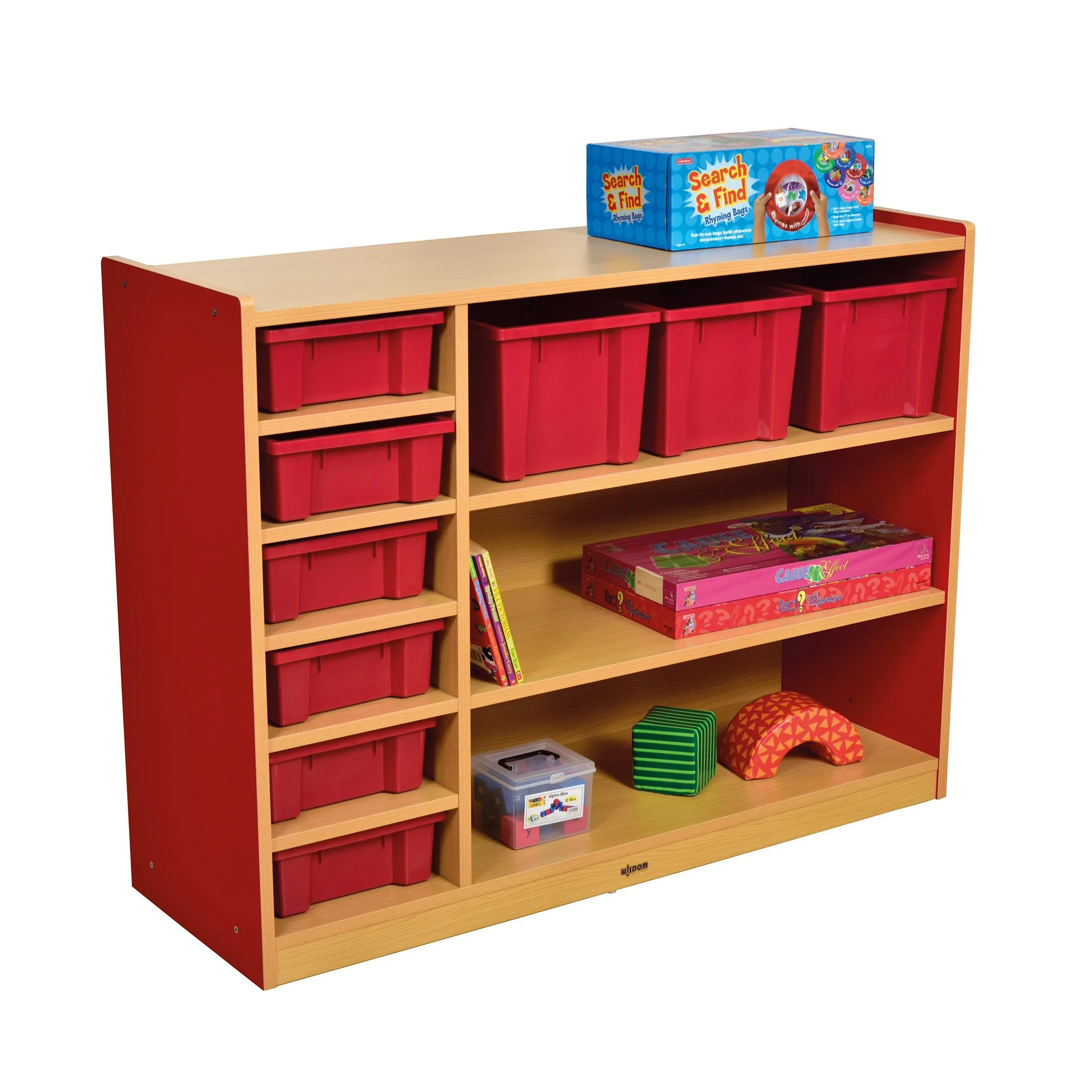 Milan 3-Level Multi Storage Unit with 9 Red Trays