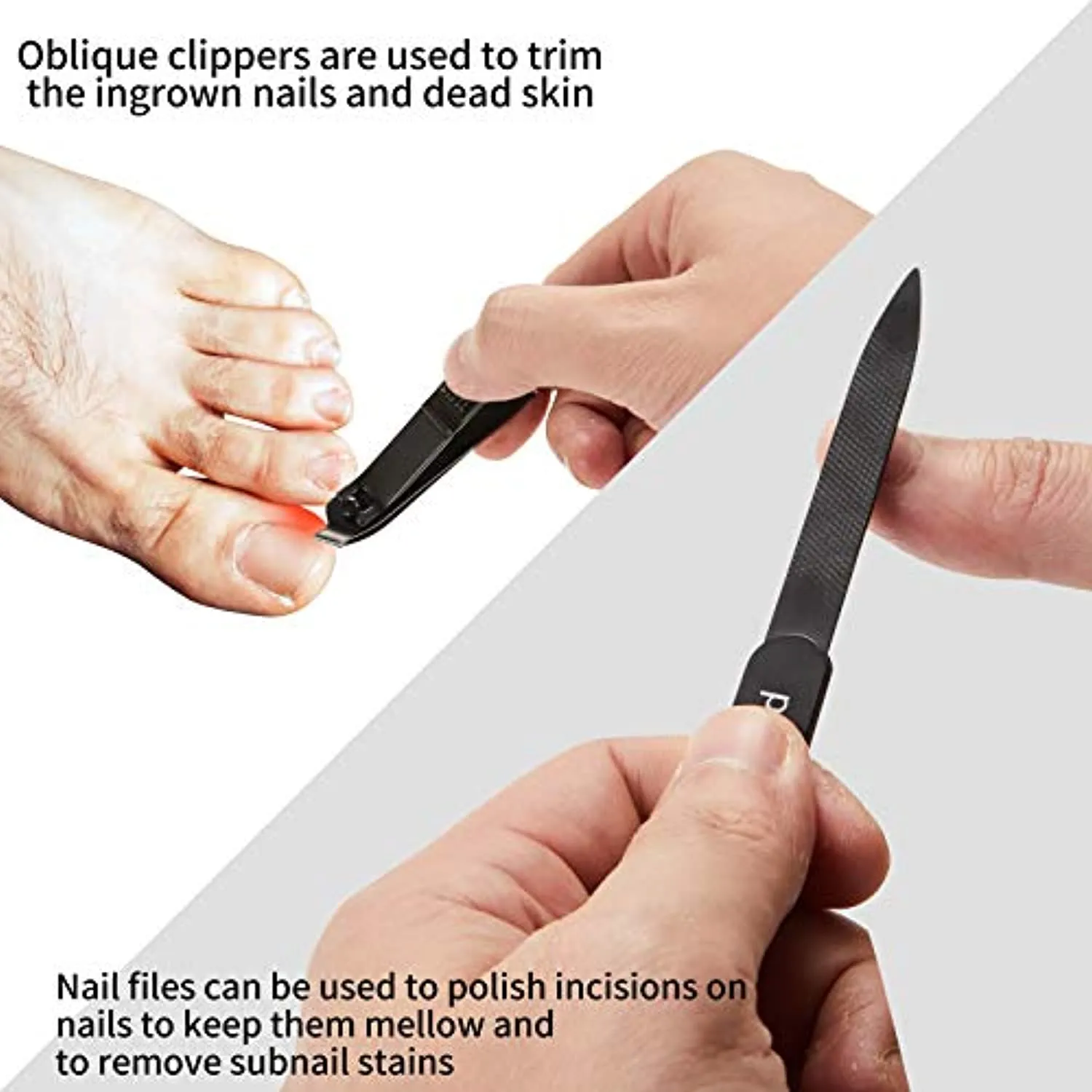 Nail Clippers Set,Stocking Stuffers Toe Nail Clippers and Fingernail Clippers for Men/Women/Kids,4 pic Nail Cutter Set Include Nail File