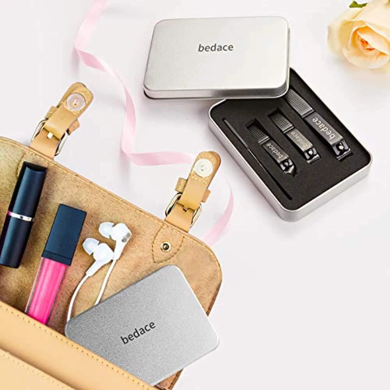 Nail Clippers Set,Stocking Stuffers Toe Nail Clippers and Fingernail Clippers for Men/Women/Kids,4 pic Nail Cutter Set Include Nail File