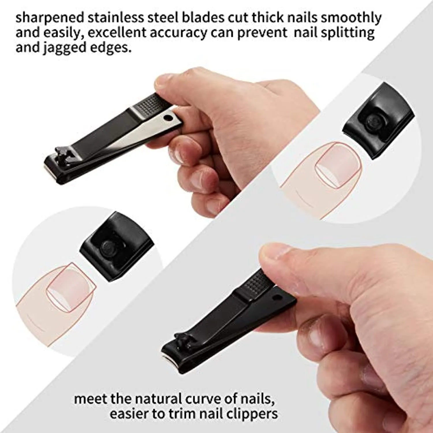 Nail Clippers Set,Stocking Stuffers Toe Nail Clippers and Fingernail Clippers for Men/Women/Kids,4 pic Nail Cutter Set Include Nail File