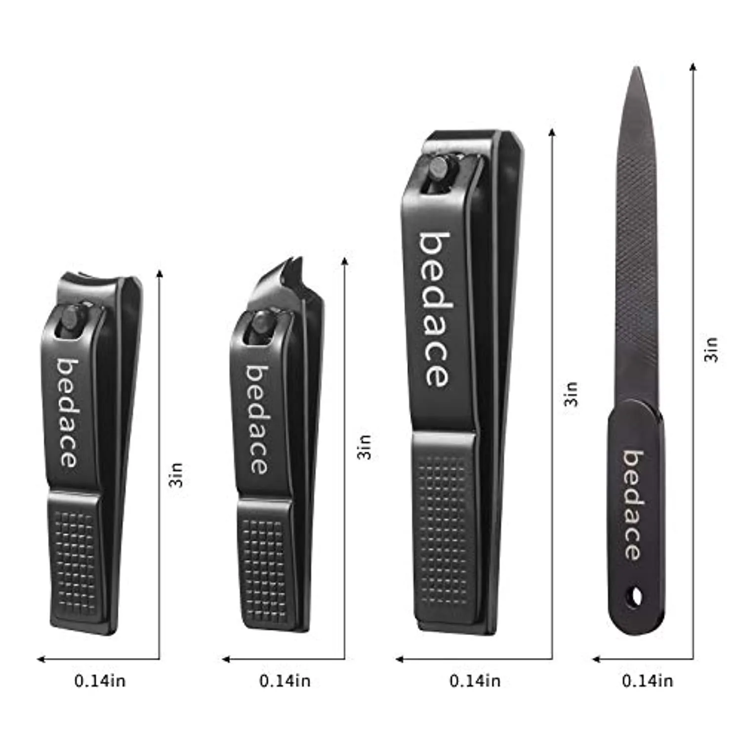 Nail Clippers Set,Stocking Stuffers Toe Nail Clippers and Fingernail Clippers for Men/Women/Kids,4 pic Nail Cutter Set Include Nail File