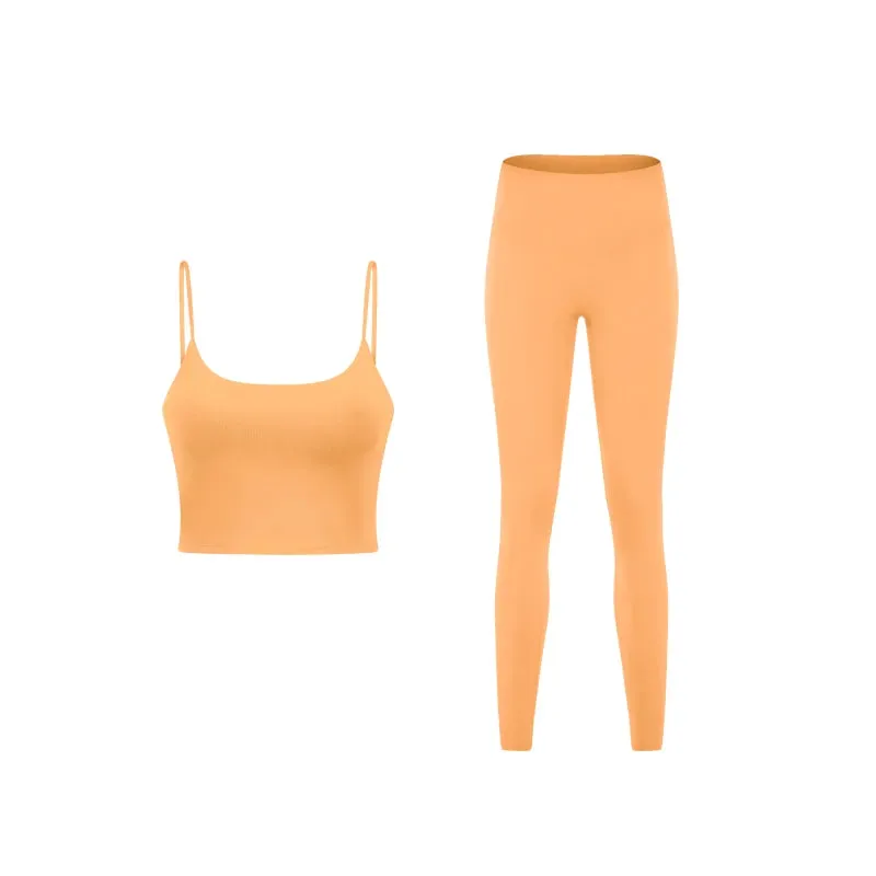 Naked Feeling Gym Set for Women - 2 Piece Sport Bra Crop Top and High Waist Yoga Leggings