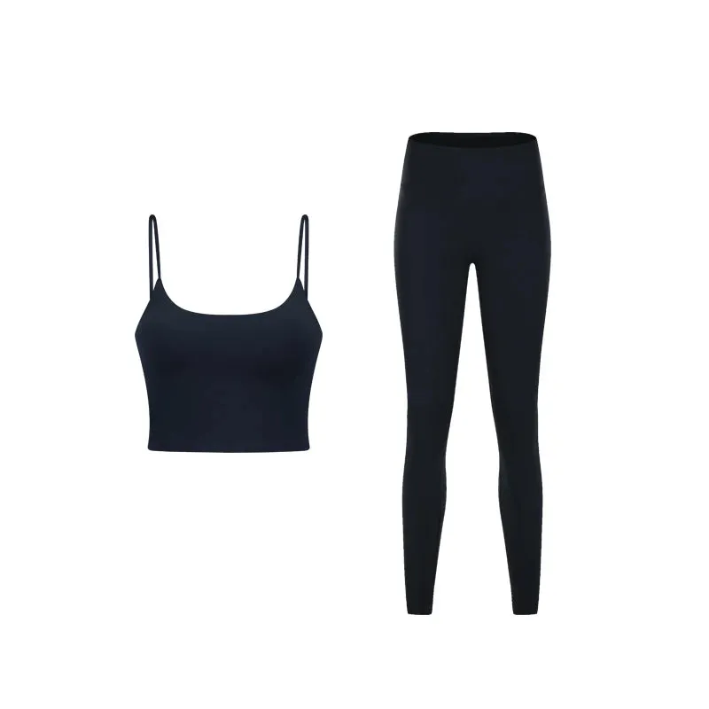 Naked Feeling Gym Set for Women - 2 Piece Sport Bra Crop Top and High Waist Yoga Leggings