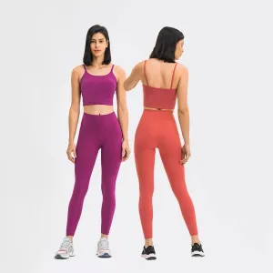 Naked Feeling Gym Set for Women - 2 Piece Sport Bra Crop Top and High Waist Yoga Leggings