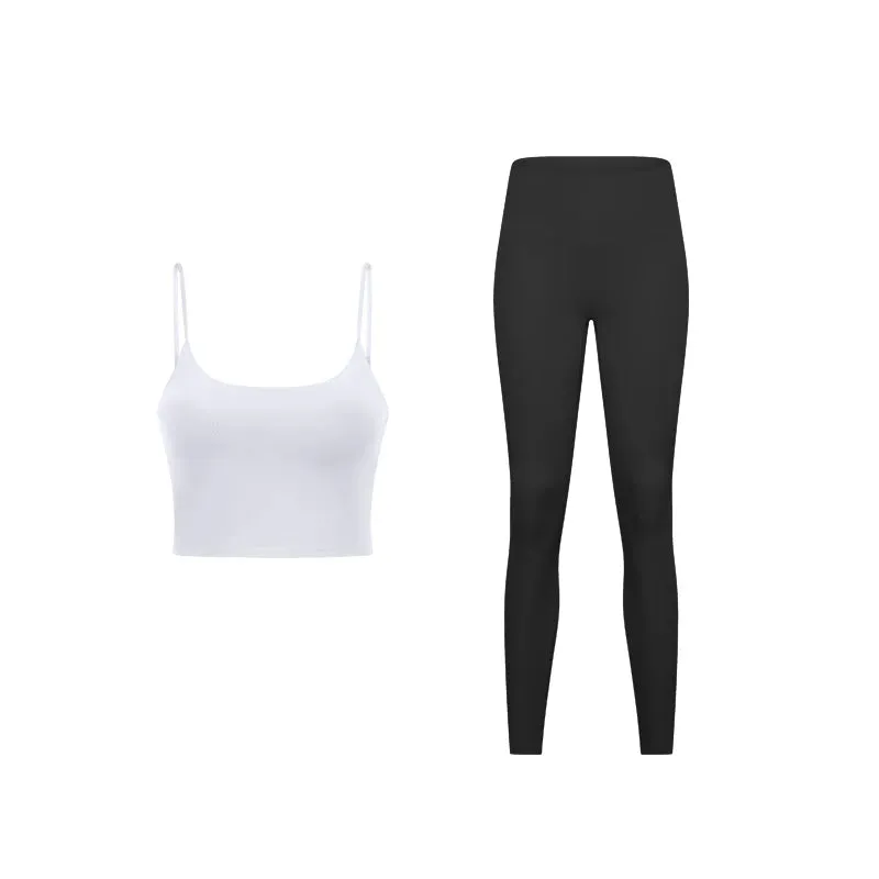 Naked Feeling Gym Set for Women - 2 Piece Sport Bra Crop Top and High Waist Yoga Leggings