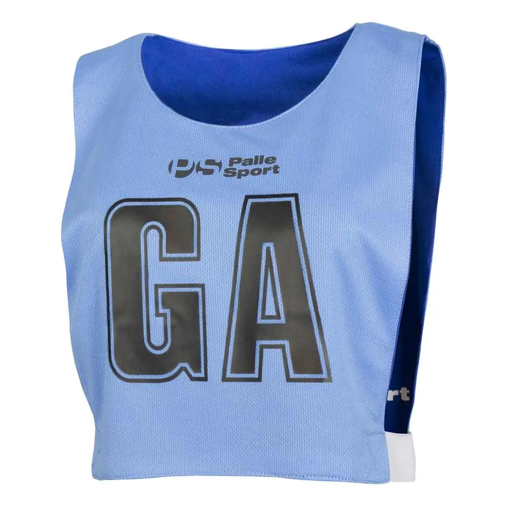 Netball - Lightweight Pro Reversible Netball Bibs - Sets of 7 – Available sizes: Small & Medium – Colour: Azzurri/Sky