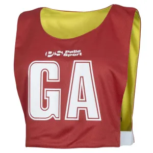 Netball - Lightweight Pro Reversible Netball Bibs - Sets of 7 – Available sizes: Small & Medium – Colour: Red/Yellow