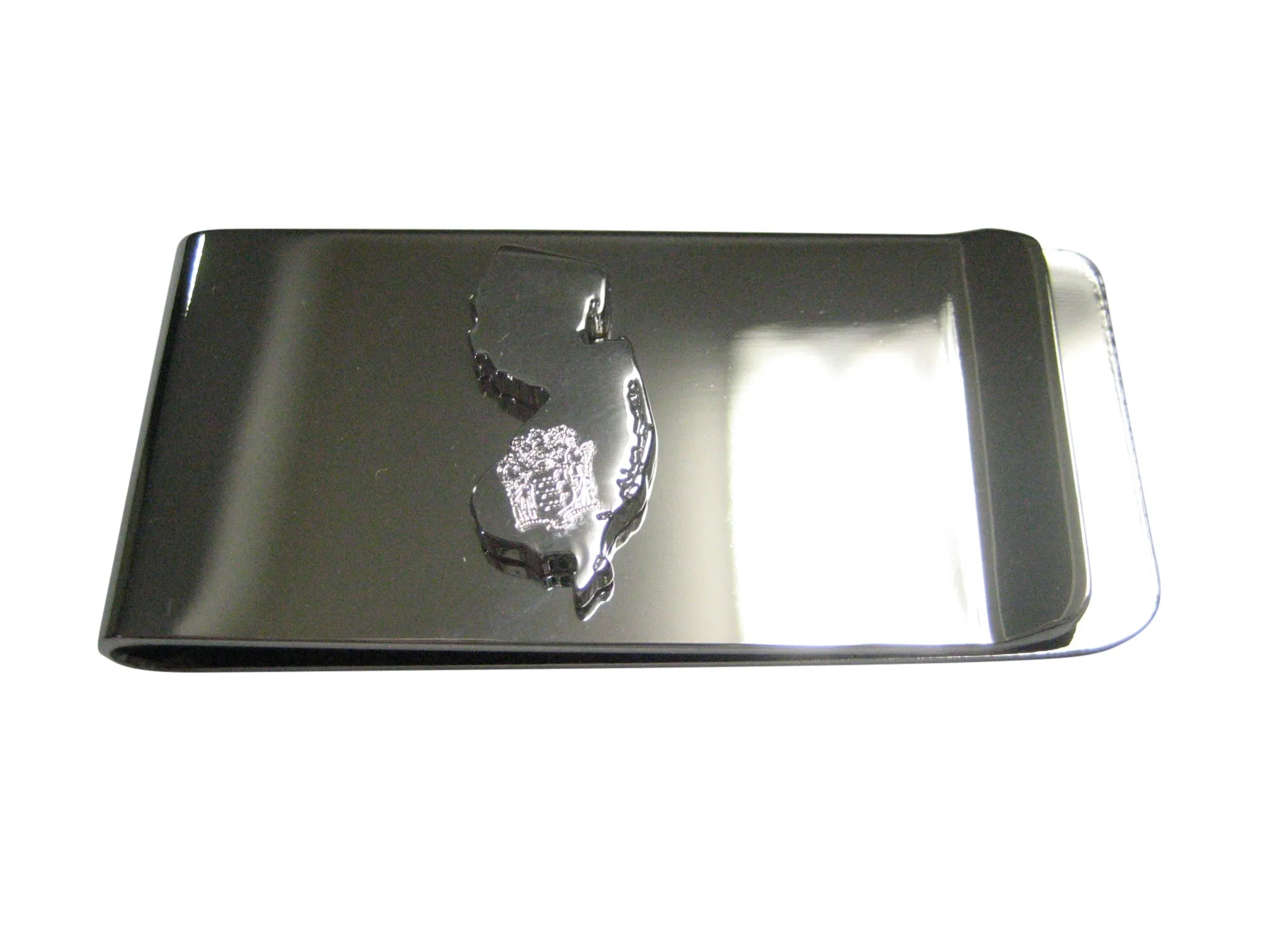 New Jersey State Map Shape and Flag Design Money Clip