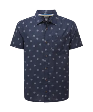 Newar Peacock Short Sleeve Shirt - Rathee Blue