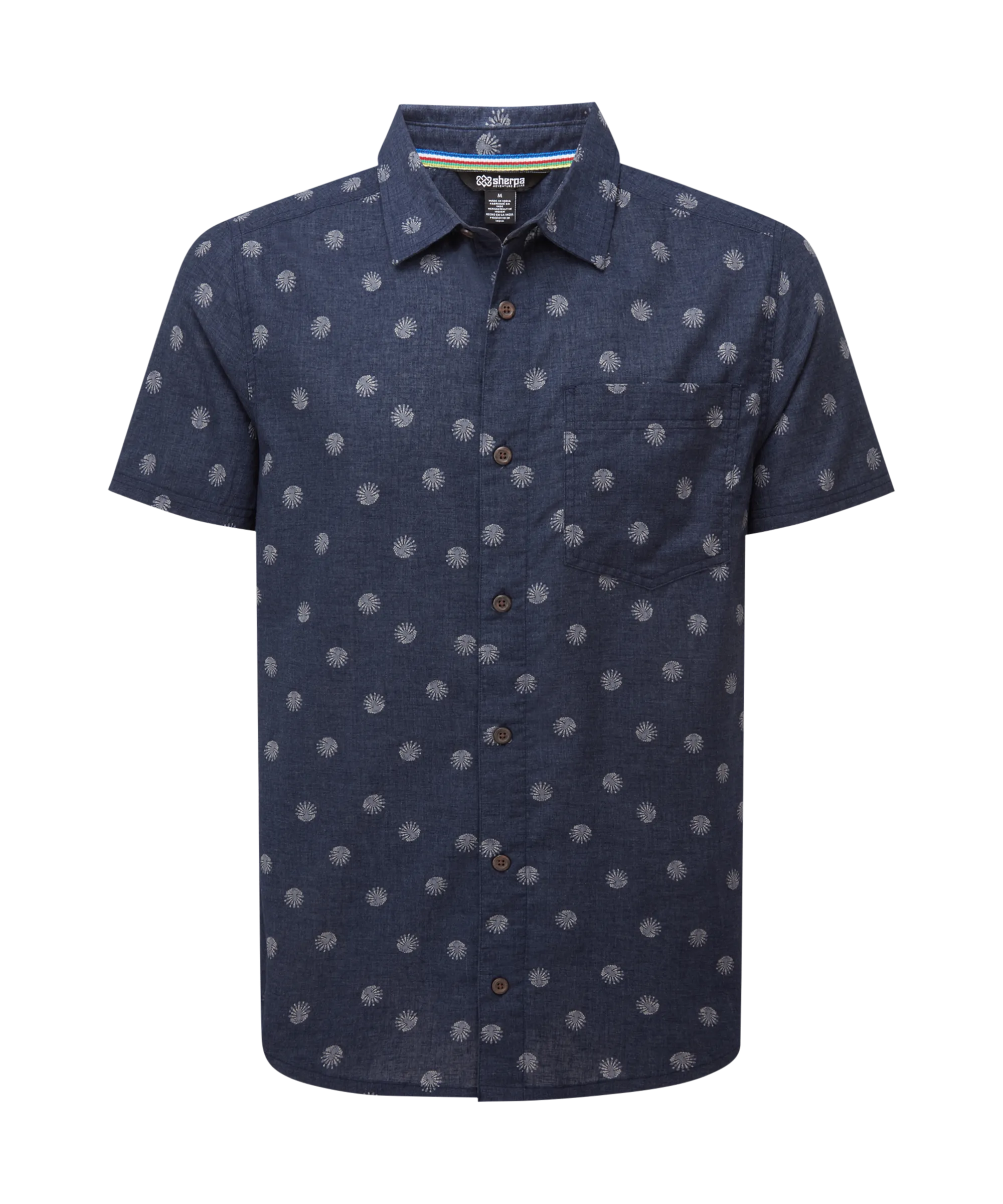 Newar Peacock Short Sleeve Shirt - Rathee Blue