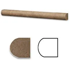 Noce Travertine Honed 1 X 12 Dome Liner Trim Molding - Box of 5 pcs.