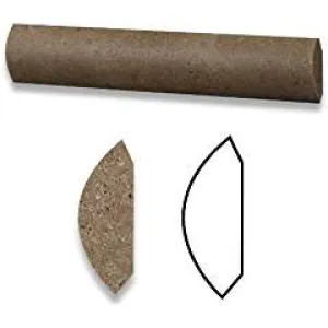 Noce Travertine Honed 1 X 6 Qaurter Round Trim Molding - 3" Sample