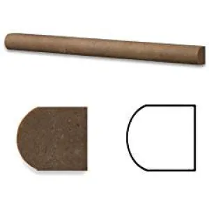 Noce Travertine Honed 3/4 X 12 Bullnose Liner Trim Molding - Lot of 50 pcs.