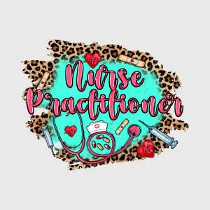 Nurse Practitioner Leopard Print Transfer