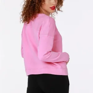 NWT! Bobi Pink Reverse Yoke Pullover Size Small