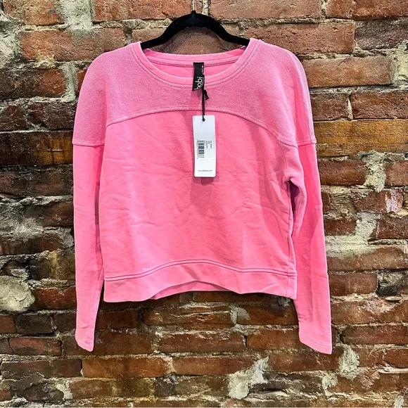NWT! Bobi Pink Reverse Yoke Pullover Size Small