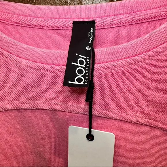 NWT! Bobi Pink Reverse Yoke Pullover Size Small