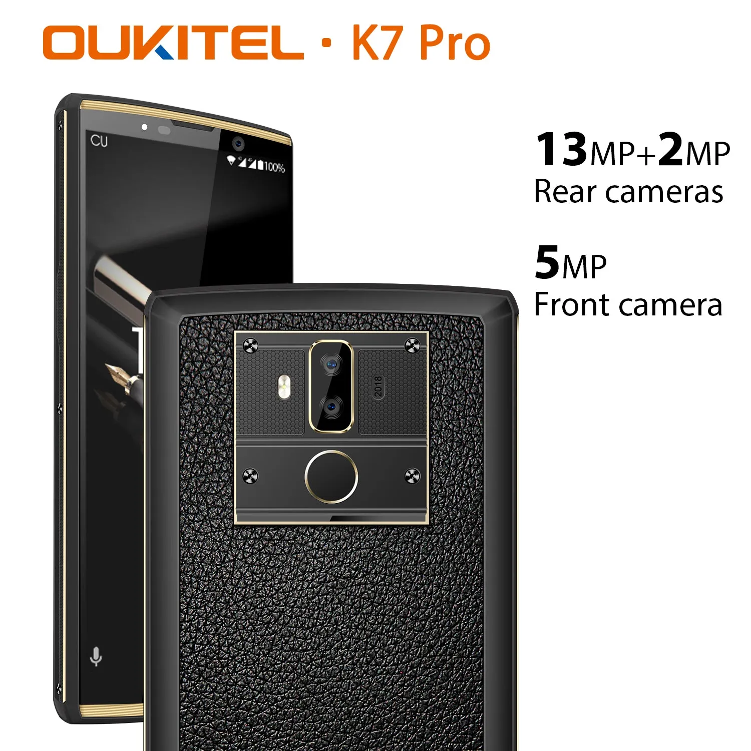 Oukitel K7 Pro 4G RAM 64G ROM Smartphone Android 9.0 MT6763 Octa Core 6.0"" 10000mAh Fingerprint 9V/2A Mobile Cell Phone black