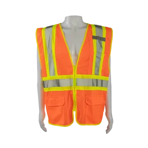 OVM2-CB1 ANSI Class II Orange Mesh Two Tone Dot Safety Vest
