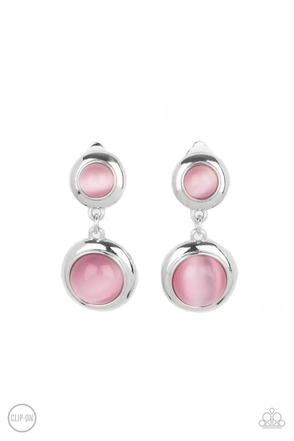 Paparazzi - Subtle Smolder - Pink Clip-On Earrings