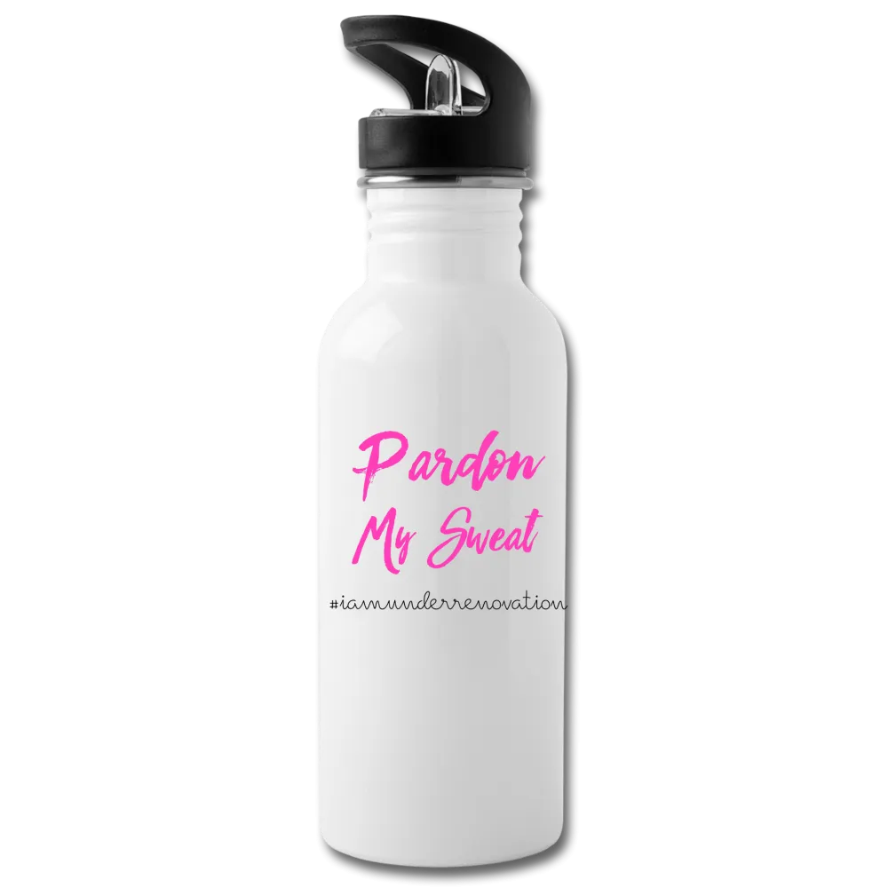 Pardon My Sweat Travel Water Bottle - Pink