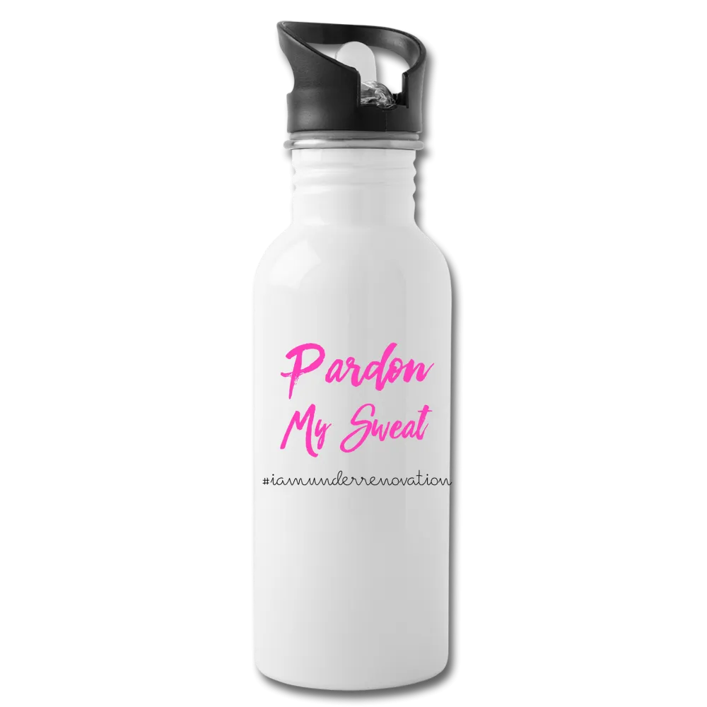 Pardon My Sweat Travel Water Bottle - Pink