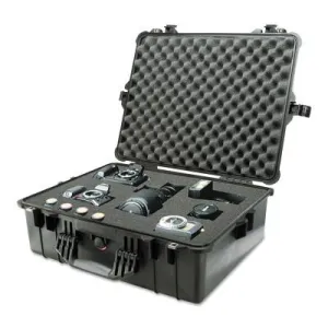 Pelican™ Large Protector Cases, 1600 Case, 16.54 in x 7.99 in x 21.51 in, Black, No Foam, 1600-001-110